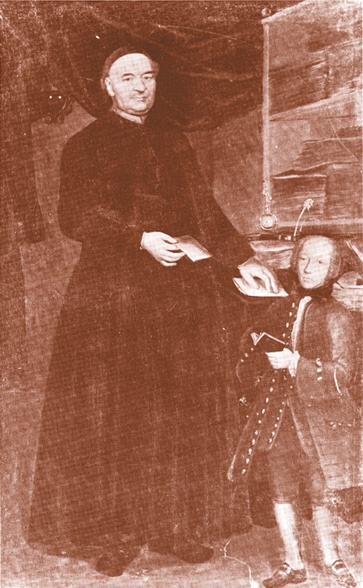 Probabile ritratto del giovane Alessandro Volta con il gesuita Gerolamo Bonesi (olio attribuito a Martin Knoller, 1725-1804)
